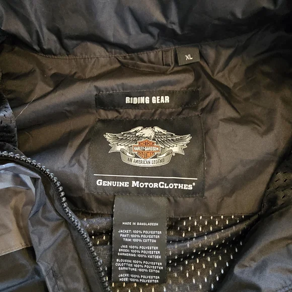 Harley-Davidson Black and Gray Windbreaker Jacket - Picture 4 of 14